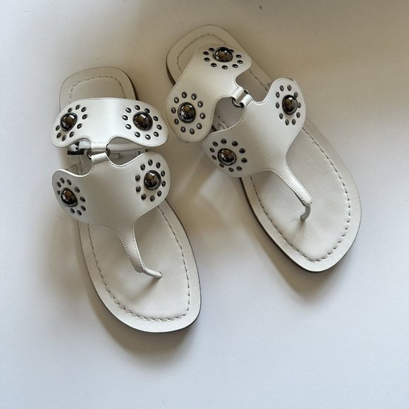 ALAIA Stud Sandals Blanc Craie Leather White - Picture 9 of 13